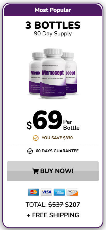 Memocept 3 bottle package